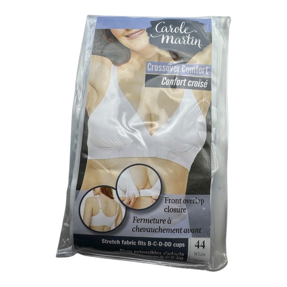 2× Carole Martin Crossover Front Closure Comfort Bra Size 44 – White & Blue - Picture 6 of 11